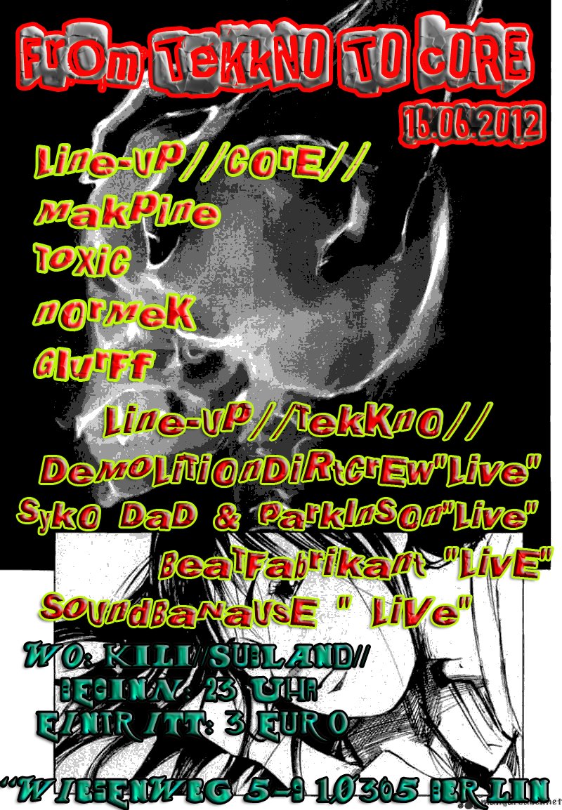 from tekkno to core Eventflyer Juni 2012